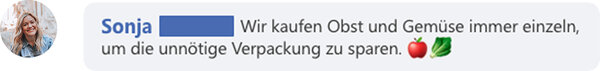 Facebook-Kommentar von Sonja