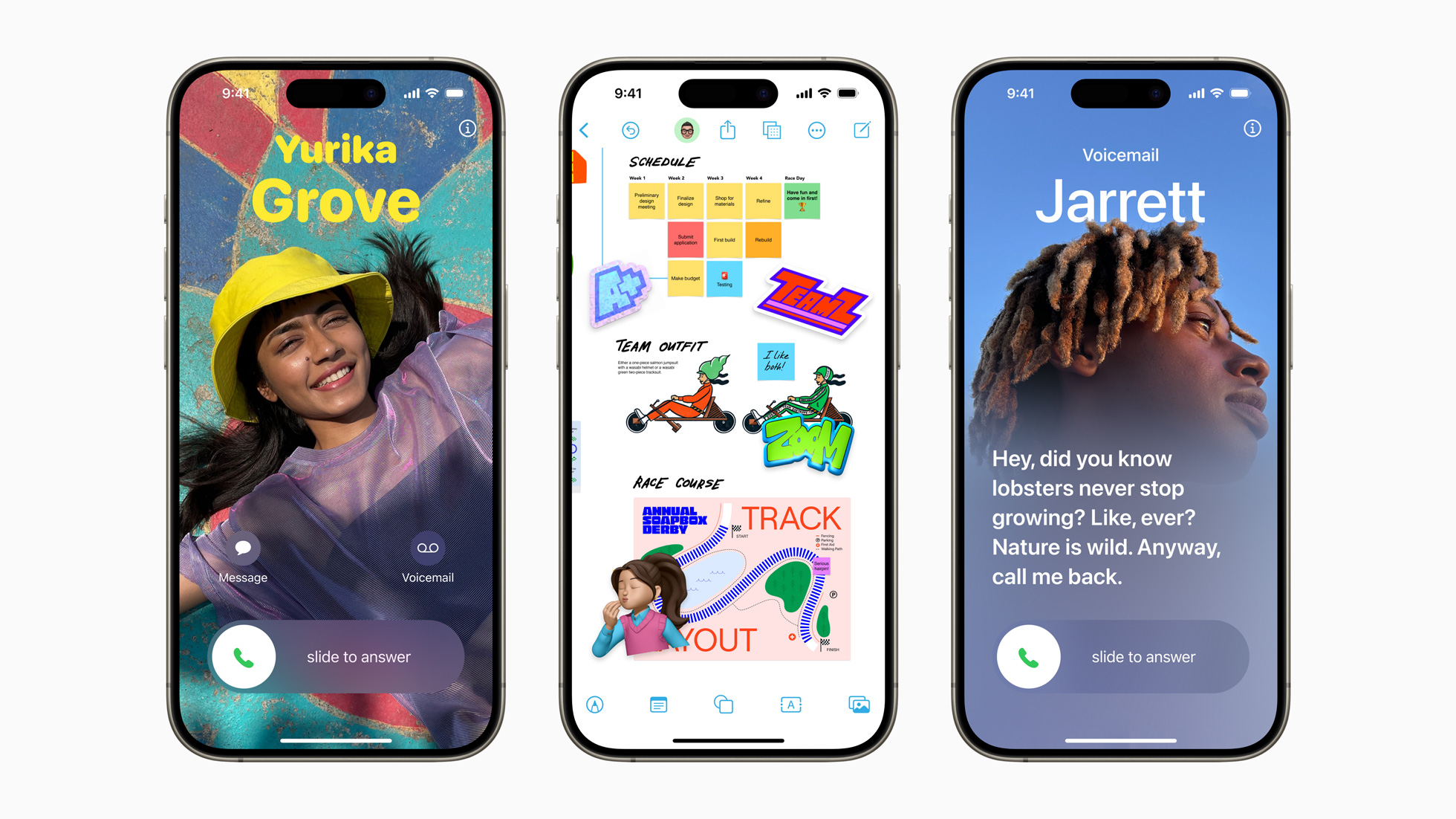 iOS 17 verbessert das Kommunikationserlebnis mit Kontakt-Postern, einer neuen Sticker-Erfahrung, Live-Sprachnachrichten und vielem mehr.