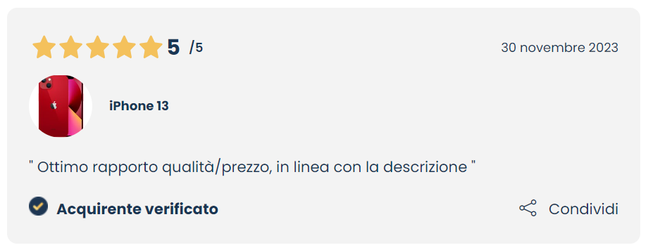 Recensione iPhone 13 refurbed su Feedaty