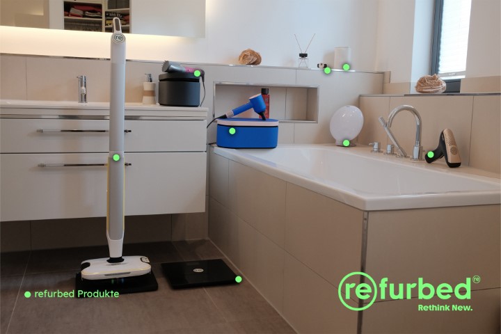 Auch im Badezimmer findet man alle Produkte refurbished