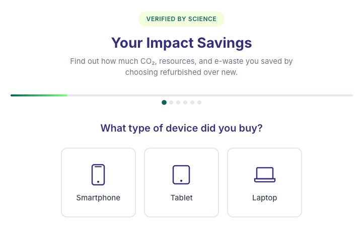 Screenshot der Product Footprint App