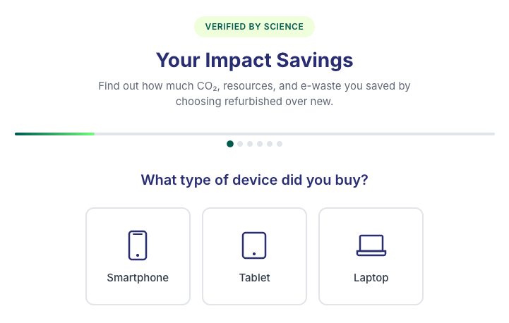 Screenshot der Product Footprint App