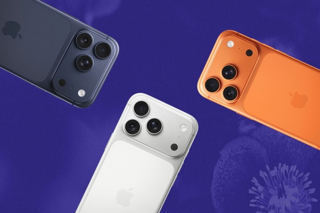 Refurbished iPhone 17 Pro i flera färger, fram- och baksida