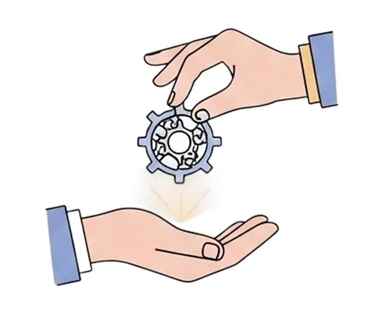 Illustration zu hoher Herausforderung und großer Unterstützung