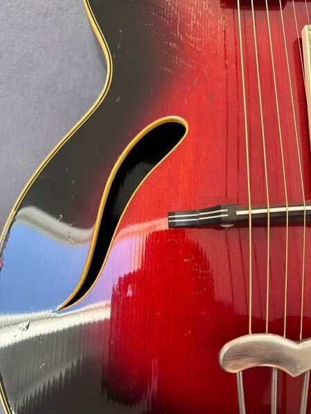 1950s Kurt Seifert? GDR Archtop Guitar | redburst, image 4 of 5