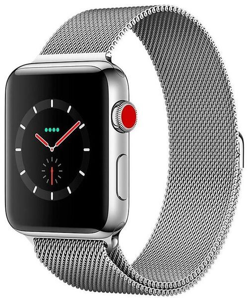 Apple Watch Series 3 (2017) | 38 mm | Aluminium | GPS + Cellular | srebrny | Bransoleta mediolańska w kolorze srebrnym 1