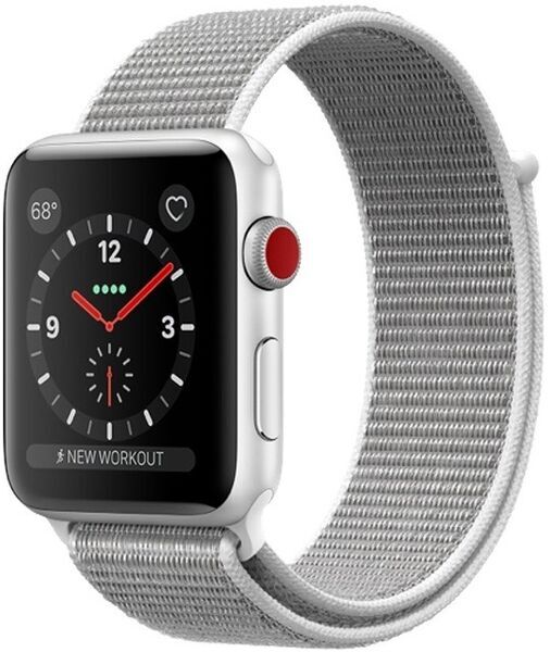 Apple Watch Series 3 (2017) | 38 mm | hliník | GPS + Cellular | stříbrná | Sport Loop stříbrná 1