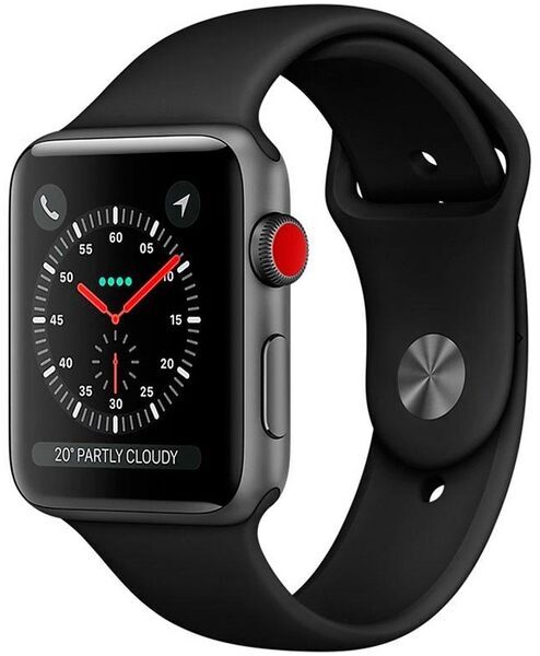 Apple Watch Series 3 (2017) | 38 mm | Alluminio | GPS | grigio | Cinturino Sport nero