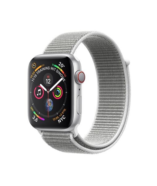 Apple Watch Series 3 (2017) | 38 mm | Roestvrij staal | GPS + Cellular | zilver | Geweven sportbandje zilver