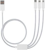 3-in-1 USB Charging Braided Cable (Type-C, Lightning, Micro) - 1.5m