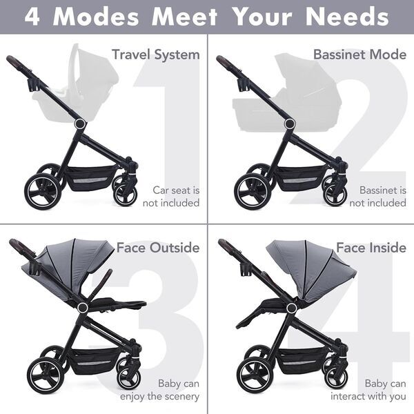 Baloveby 3-in-1 Kinderwagen Set | grau 2
