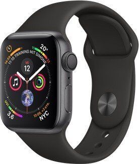 Apple Watch Series 4 (2018) | 40 mm | Alluminio | GPS | grigio | Cinturino Sport nero