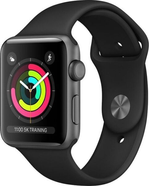 Apple Watch Series 3 (2017) | 42 mm | Aluminum | GPS | gray | Sport Band black