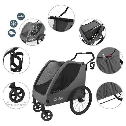 509 Trekker II Crew Zwillingskinderwagen | grau 3