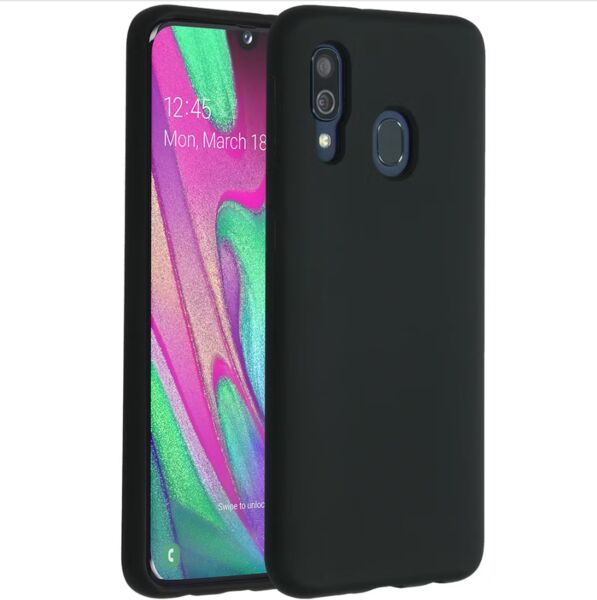 Accezz capa protetora de silicone para telemóvel | Samsung Galaxy A40 | preto, image 1 of 2