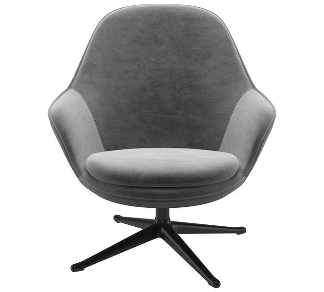 Adelaide armchair with swivel function velvet 3030 gray | grey, image 2 of 3