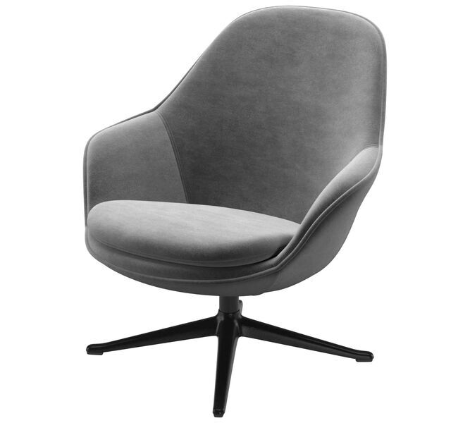 Adelaide armchair with swivel function velvet 3030 gray | grey, image 1 of 4