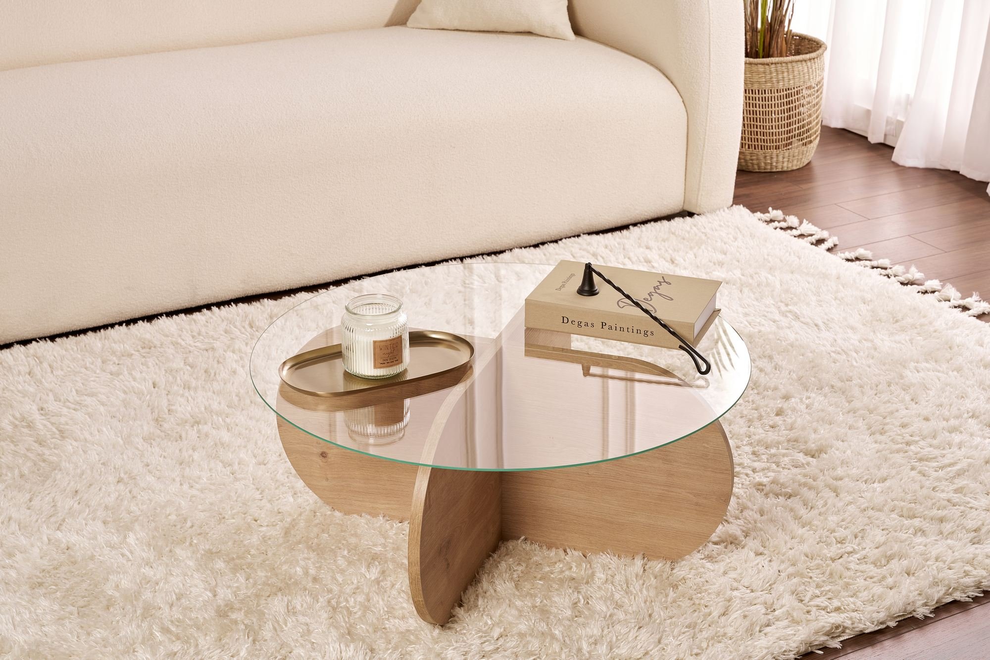 Aeris soffbord safir Eiche transparent Ø75cm