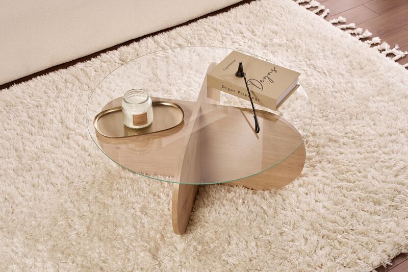 Aeris coffee table sapphire Eiche transparent Ø75cm | transparent, image 3 of 4