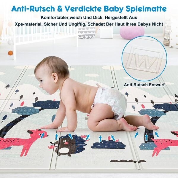 Aiious Krabbelmatte Baby Spielteppich | multicolored 2