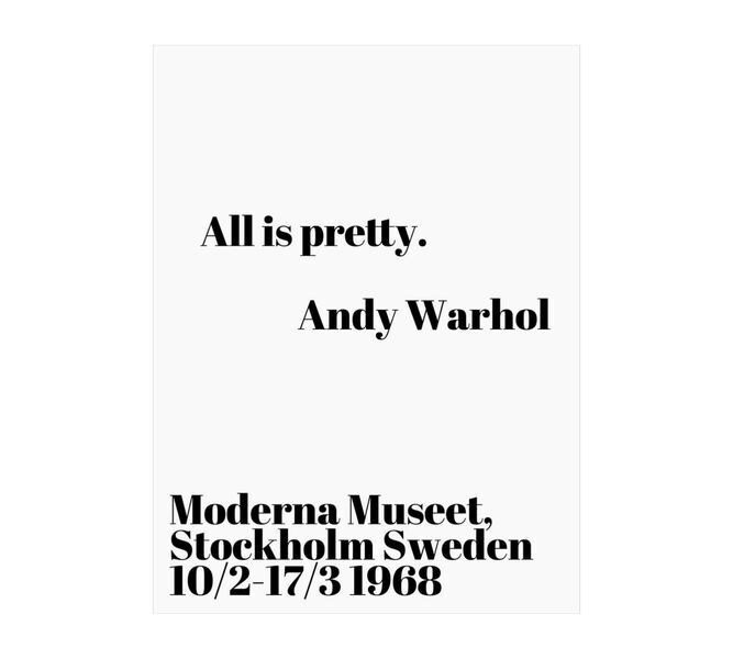 All is pretty - Andy Warhol 70 x 100 cm | Weiß, image 1 of 5