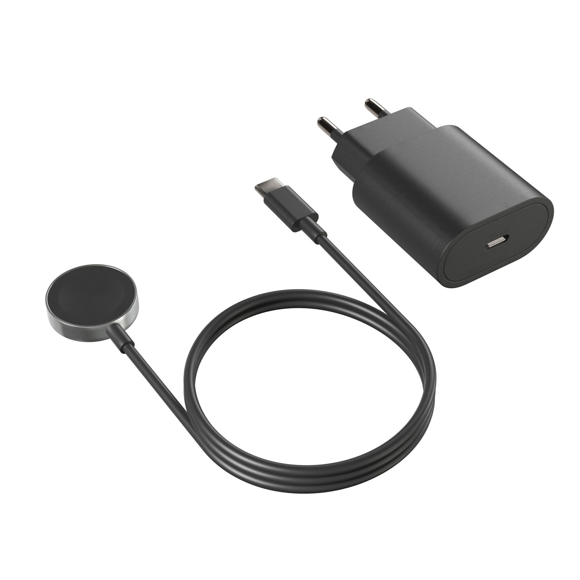Schnell-Ladegerät (20W) & Extra Magnetisches Schnell-Ladekabel für Android Watch schwarz
