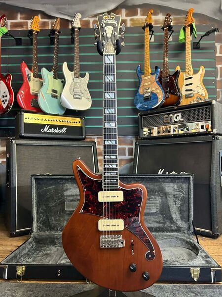 D'Angelico Bedford Deluxe Matte Walnut 2022 Electric Guitar | Matte Walnut, image 1 of 5