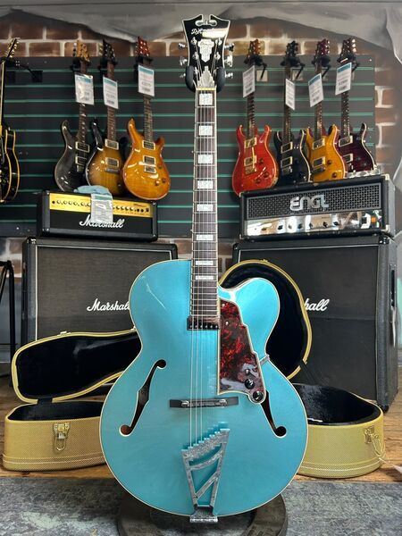 D'Angelico Premier EXL-1 Ocean Turquoise 2018 Hollow Body Electric Guitar | Original, image 1 of 5
