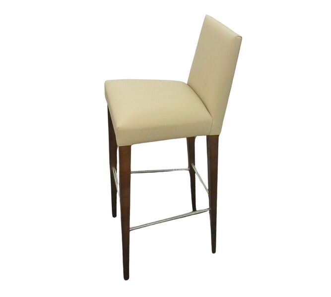 Anna BQ1385 bar stool leather wood beige | brown, image 1 of 4