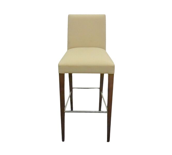 Anna BQ1385 Bar Stool Leather Wood beige | brown, image 1 of 5