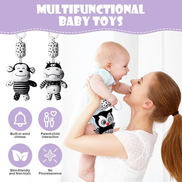 Aolso Kinderwagen-Spielzeug Set | black/white 3