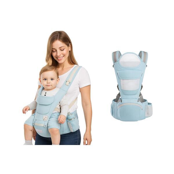 App Life Ergonomischer Babyrucksack | Version Englisch | light blue 1