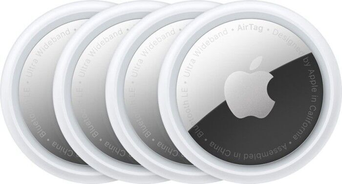 Apple AirTag | Confezione da 4 | argento/bianco