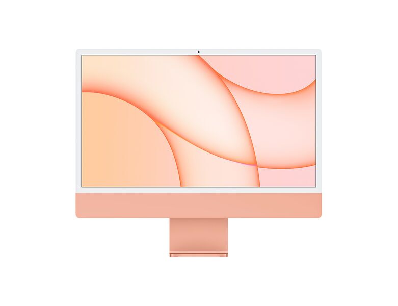 Apple iMac 2021 M1 | 24" | 16 GB | 512 GB SSD | 8-Core GPU | orange | compatible accessories | FR, image 1 of 3