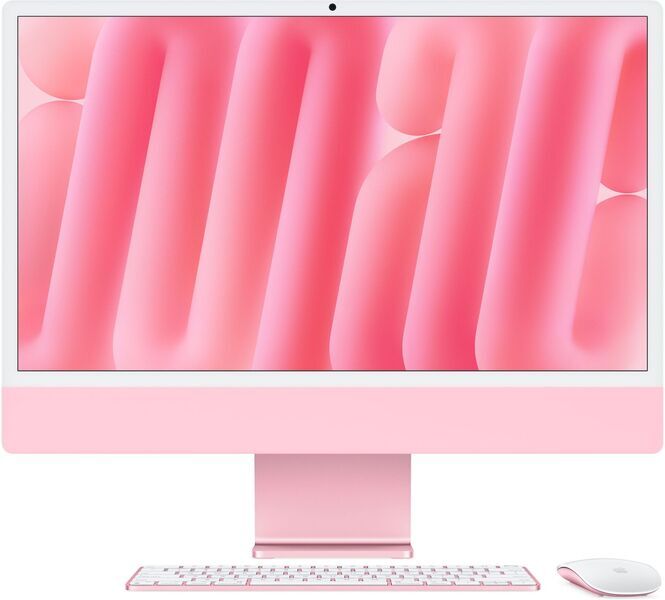 Apple iMac 2024 M4 10 Core | 24" | 16 GB | 512 GB SSD | Standardglas | pink | Apple Zubehör | DE 1