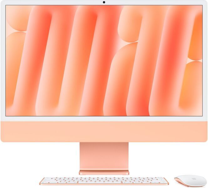 Apple iMac 2024 M4 10 Core | 24" | 16 GB | 256 GB SSD | Standard glass | orange | Apple accessories | NL, image 1 of 3