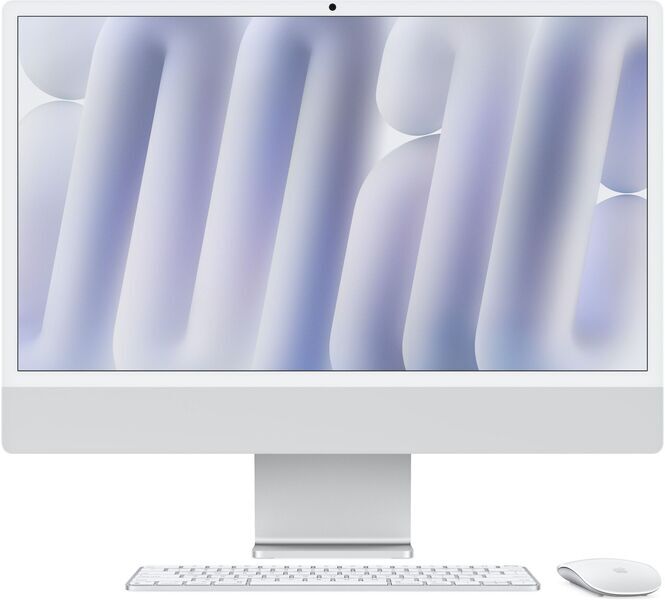 Apple iMac 2024 M4 10 Core | 24" | 24 GB | 512 GB SSD | Vetro standard | argento | Accessori Apple | DK, image 1 of 3