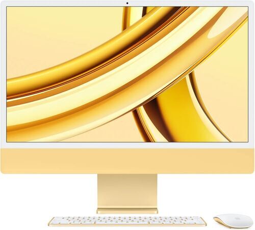 Som Ny: Apple iMac 2023 M3 8 Core | 24" | 24 GB | 1 TB SSD | 10-Core GPU | Gb LAN | gul | kompatibla tillbehör | International English