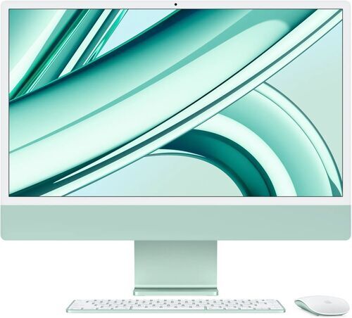 Like New: Apple iMac 2023 M3 8 Core | 24" | 8 GB | 512 GB SSD | 10-Core GPU | Gb LAN | green | compatible accessories | DE