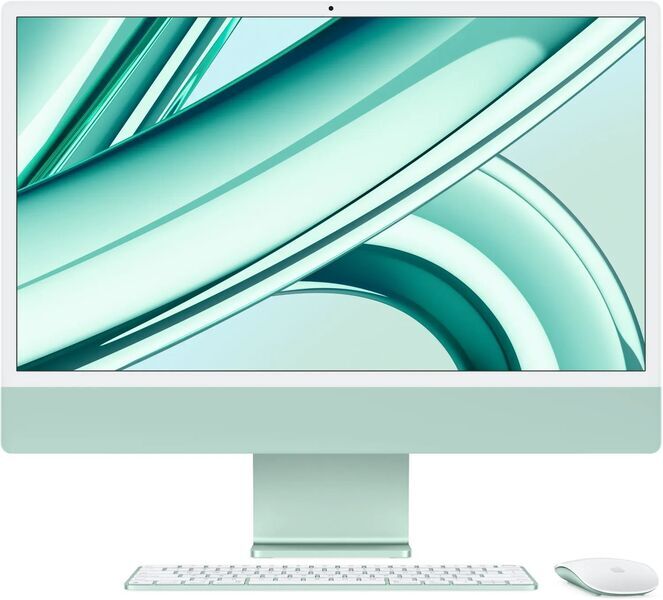 Apple iMac 2023 M3 8 Core | 24" | 8 GB | 512 GB SSD | 10-Core GPU | Gb LAN | vert | accessoires compatibles | FR 1