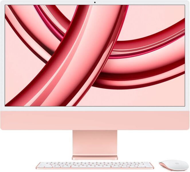 Apple iMac 2023 M3 8 Core | 24" | 16 GB | 512 GB SSD | 10-Core GPU | Gb LAN | rosé | compatible accessories | DE, image 1 of 3