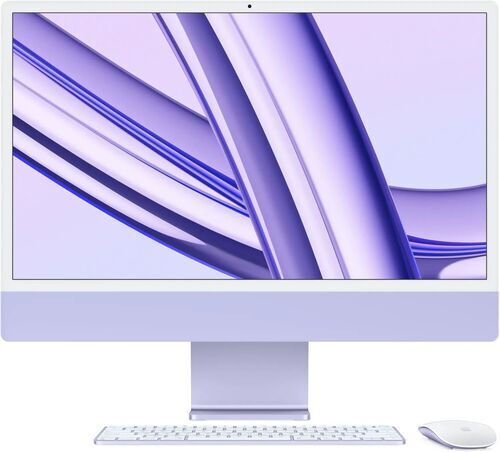 Som Ny: Apple iMac 2023 M3 8 Core | 24" | 16 GB | 512 GB SSD | 10-Core GPU | Gb LAN | lila | kompatibla tillbehör | International English
