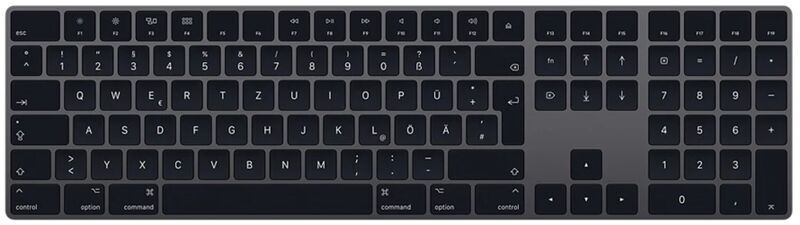 Apple Magic Keyboard 2017 mit Nummernblock | spacegrau | CZ