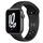Apple Watch Nike SE (2020) | 40 mm | GPS + Cellular | cinzento espacial | bracelete desportiva preta thumbnail 1/2