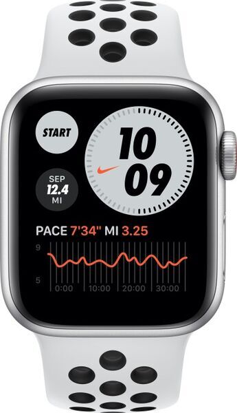 Apple Watch Nike SE (2020) | 44 mm | GPS | silber | Sportarmband platinum/schwarz 2
