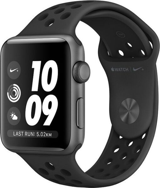 Apple Watch Nike+ Series 3 (2017) | 42 mm | GPS | grijs | Sportbandje zwart