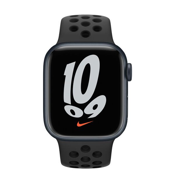 Apple Watch Nike Series 7 Aluminium 41 mm (2021) | GPS + Cellular | Mitternacht | Sportarmband schwarz 2