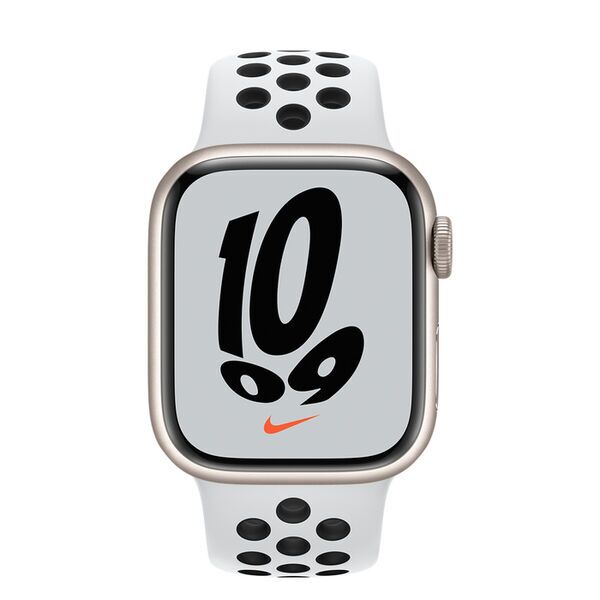 Apple Watch Nike Series 7 Aluminium 41 mm (2021) | GPS + Cellular | Polarstern | Sportarmband Pure Platinum 2