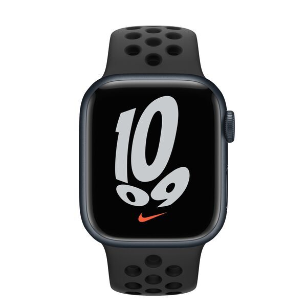 Apple Watch Nike Series 7 Aluminium 41 mm (2021) | GPS | Północ | Pasek sportowy w kolorze czarny