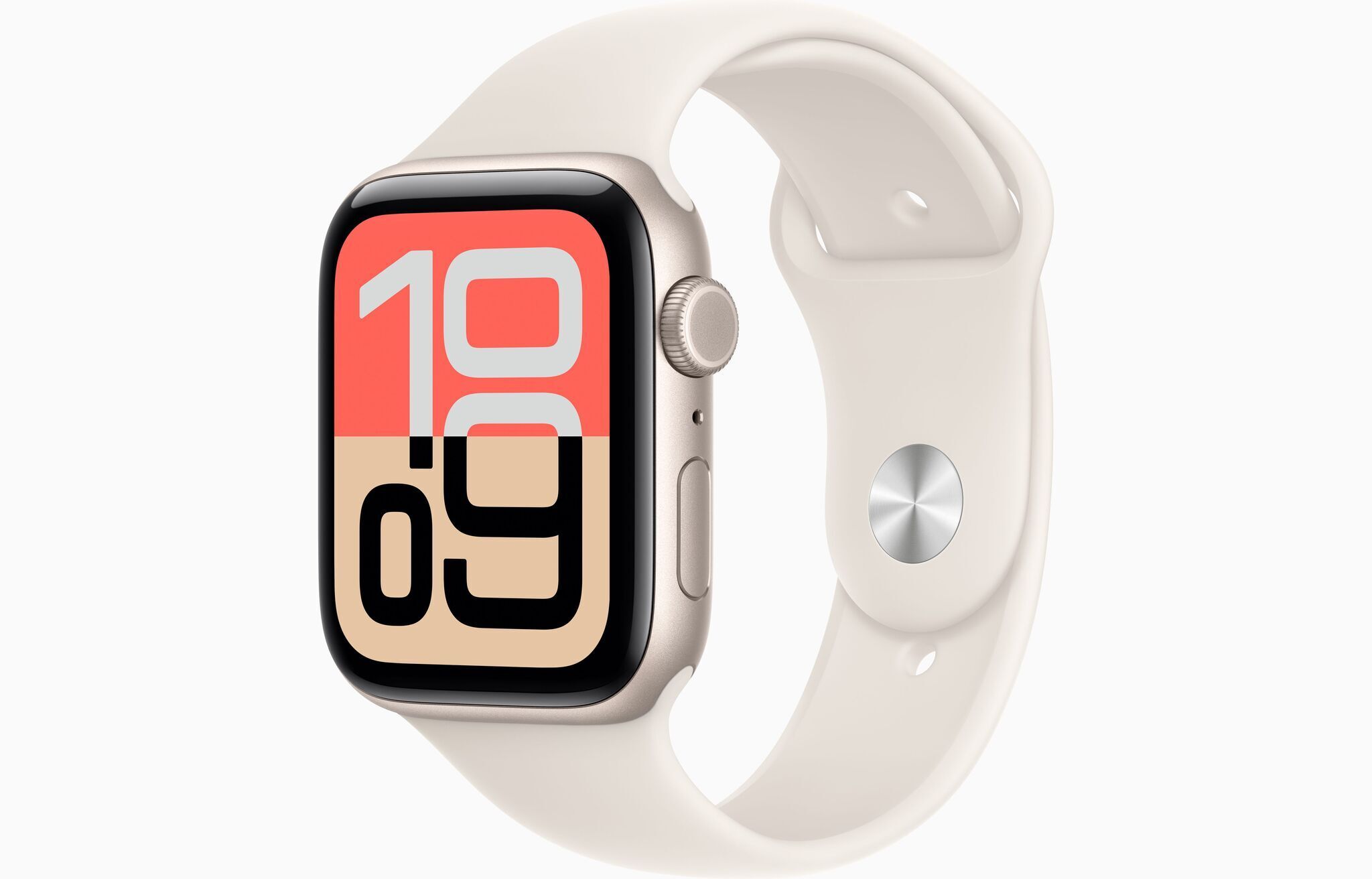 Apple Watch SE 3 44 mm (2025) | GPS + Cellular | Sterrenlicht | Sportband Sterrenlicht M/L